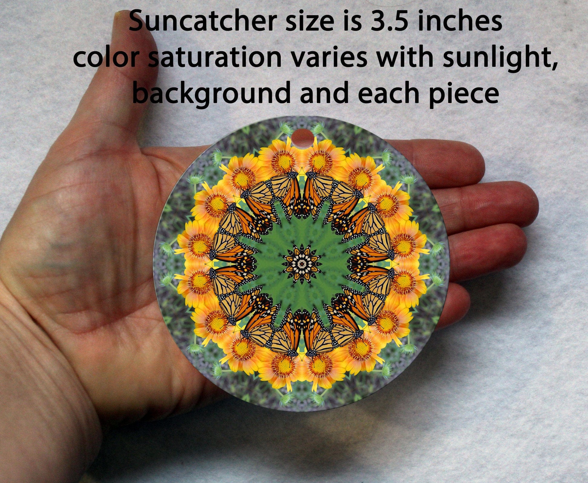 Monarch Butterfly Suncatcher, Sacred Geometry Mandala, Sunlight Catcher, Window Décor, Crystal Art, rainbow prisms,  Unique Gift Ideas, Zen